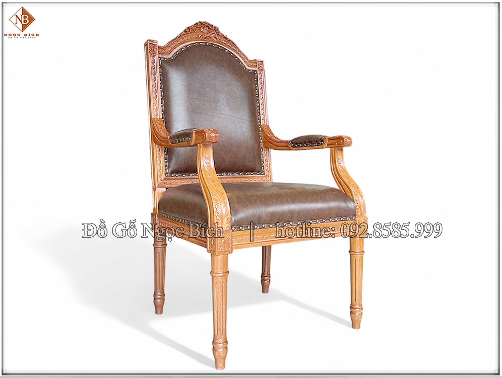 Ghế bọc da loang màu nâu đậm