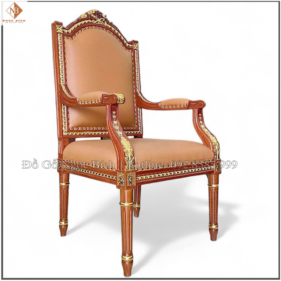 Ghế bọc da màu nâu da bò