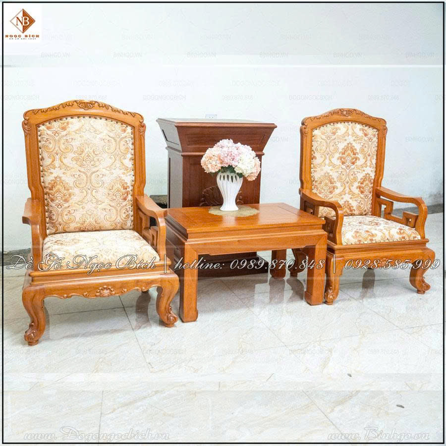 Bộ Bàn Ghế Tiếp Khách Đôi Gỗ Gõ Đỏ đẹp