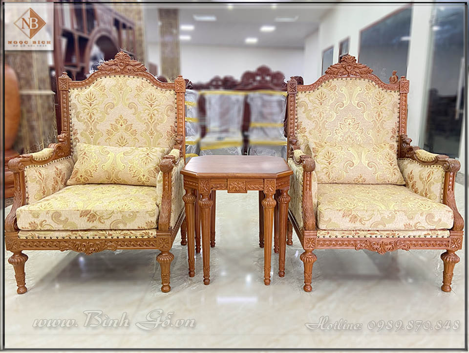 Bộ 3 Sản phẩm sofa phòng khách, chuyên dùng để thưởng trà, tiếp khách. Bộ sản phẩm gồm 2 ghế và 1 đôn vuông.