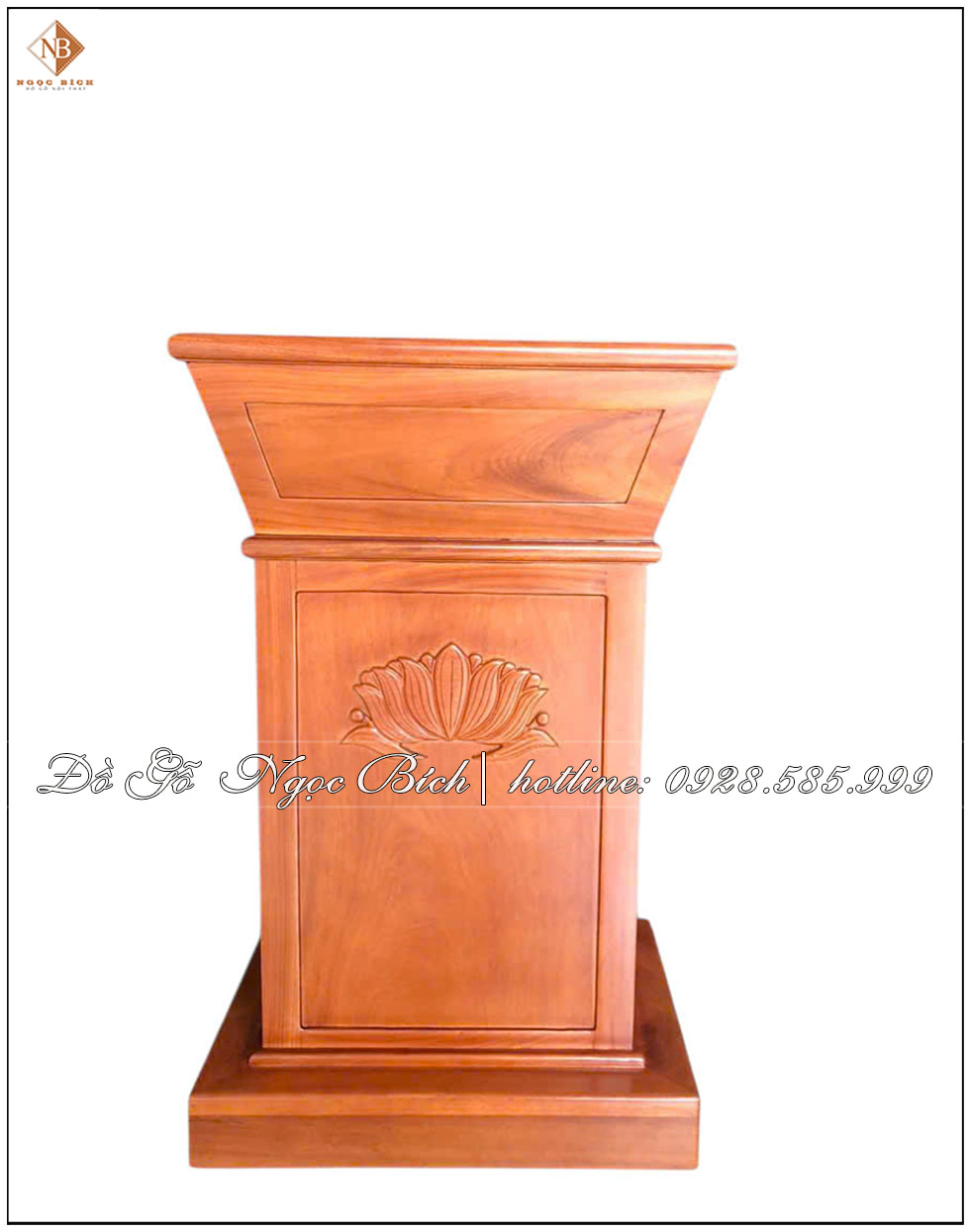 Bục đặt tượng Bác Hồ chất liệu Gõ Đỏ cao cấp