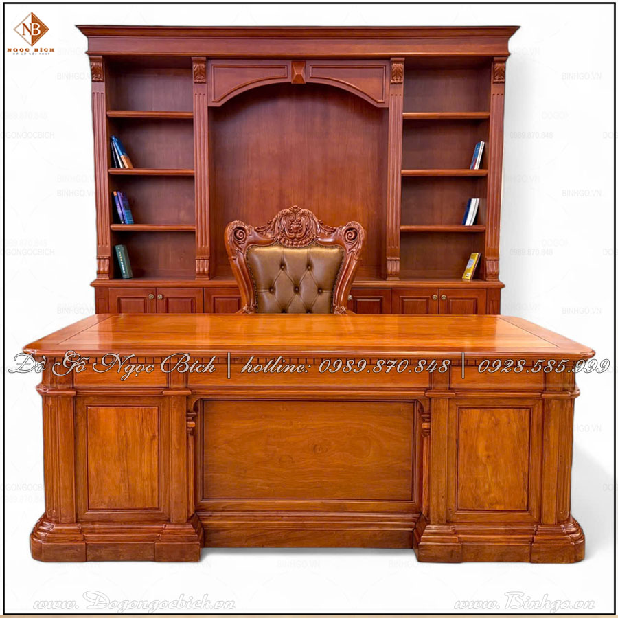 Bàn làm việc Tổng Thống Mỹ trơn dài 2m